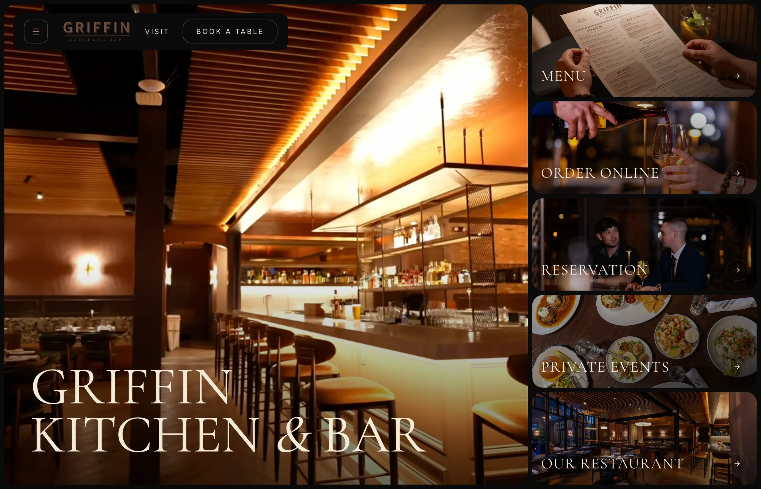 restaurant website build — desktop